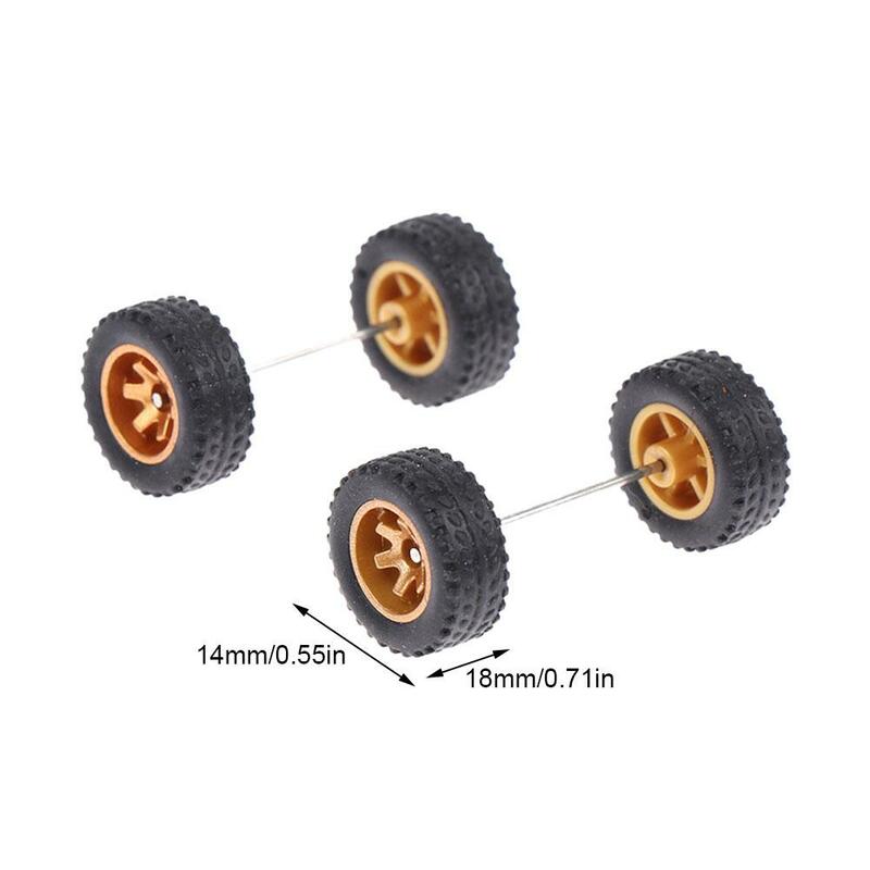 Alloy Car Model Modificado Wheel Hub, borracha do pneu, controle remoto, acessórios de modificação da roda do carro, 1:64