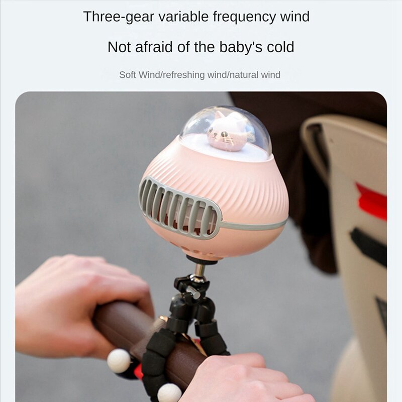 Lüfter für Wagen Kinderwagen Lüfter tragbare Outdoor-Lüfter Clip auf 3 Geschwindigkeiten USB wiederauf ladbare elektrische Hand ventilator
