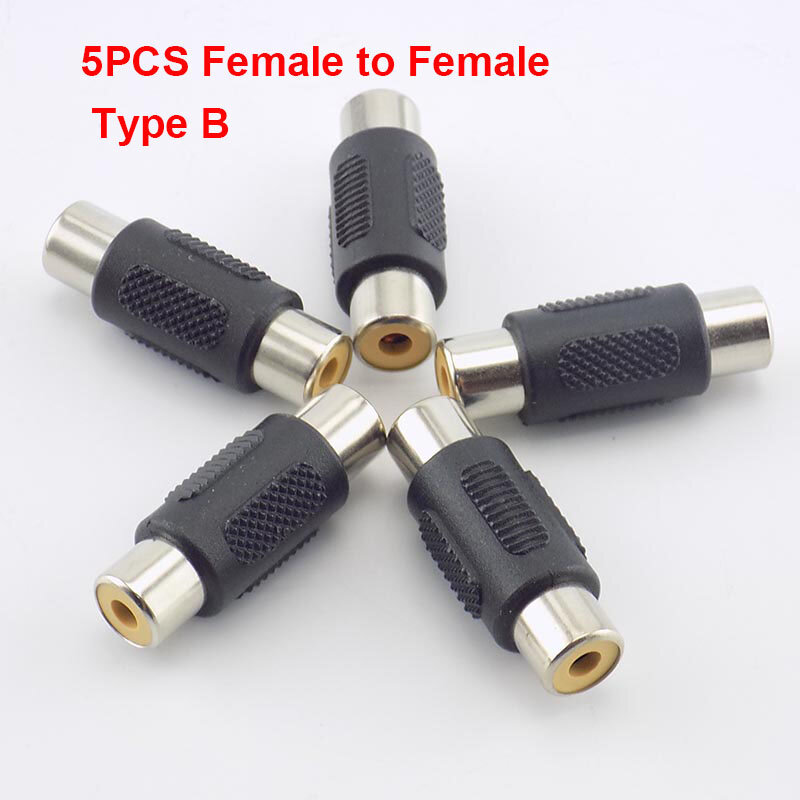 Dual RCA Male To Male Coupler Female To Female Audio Connector Adapter AV Cable Plug For CCTV Camera Connector Video