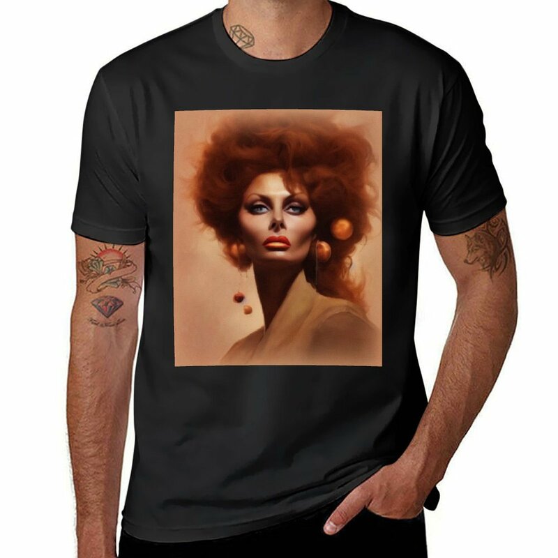 Sophia Loren, Schauspielerin T-Shirt Tier druck für Jungen erhabene Herren bekleidung