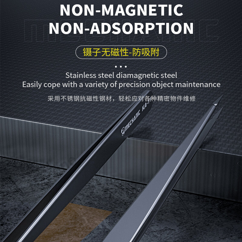 Monteur KA-11 Speciale Puntige Handmatige Micrometer Pincet Niet-Magnetische Anti-Adsorptie Precisie Elektronisch Onderhoudstool