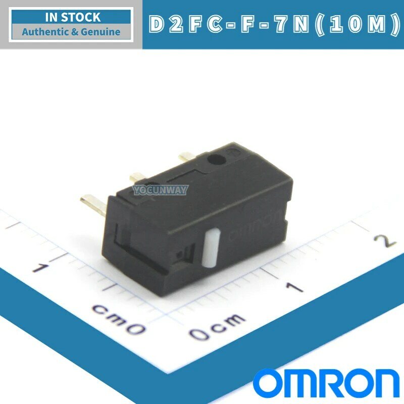 OMRON-microinterruptor de punto blanco, 10 piezas-100 piezas (10M), auténtico, Original, 3 pines, reparación de botones de ratón, venta al por mayor