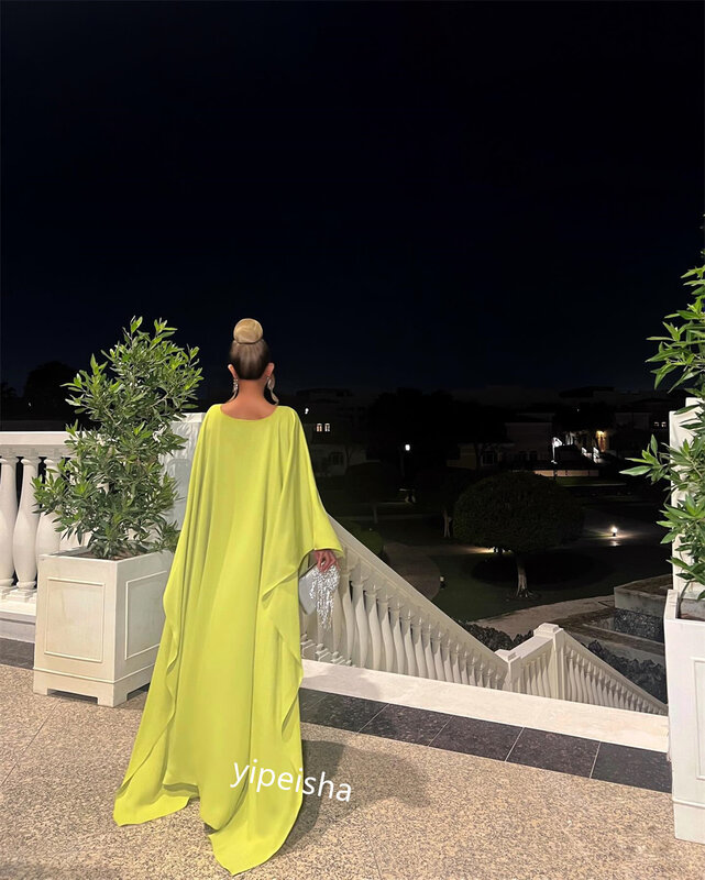 Вечернее атласное платье с бисером, ТРАПЕЦИЕВИДНОЕ ПЛАТЬЕ С Круглым Вырезом для свадебной вечеринки, длинное платье на заказ, Саудовская Аравия