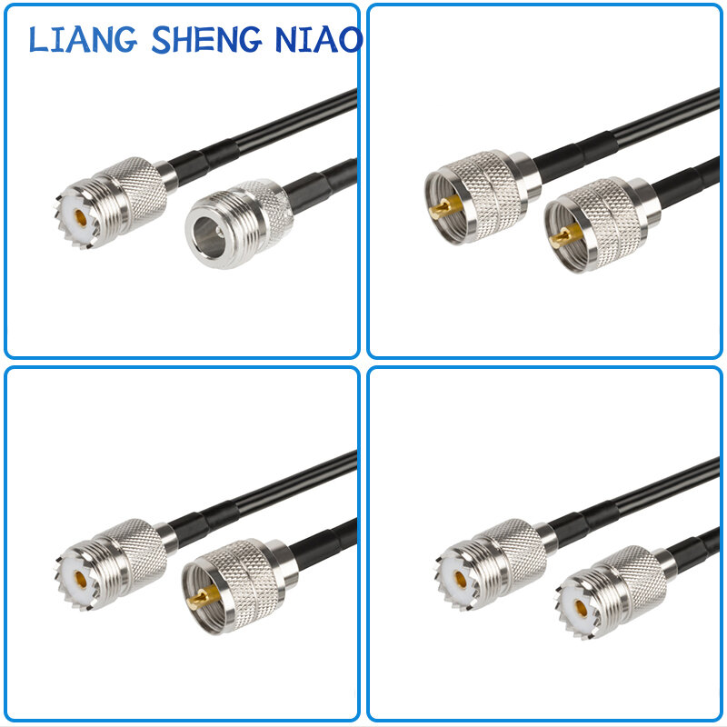 Cable RG58 Mini UHF SO239 PL259, conector hembra a SMA macho, Coaxial RF, recto, uhf a N a uhf, 0,3 m-50m