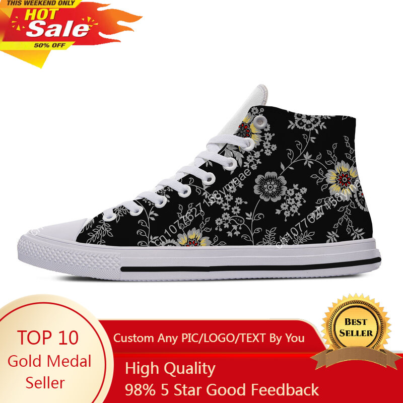 Hot Cool Fashion Woman Man Sneakers Casual Board Shoes High Quality Canvas Shoes Floral High Help Shoes Classic Board Shoes