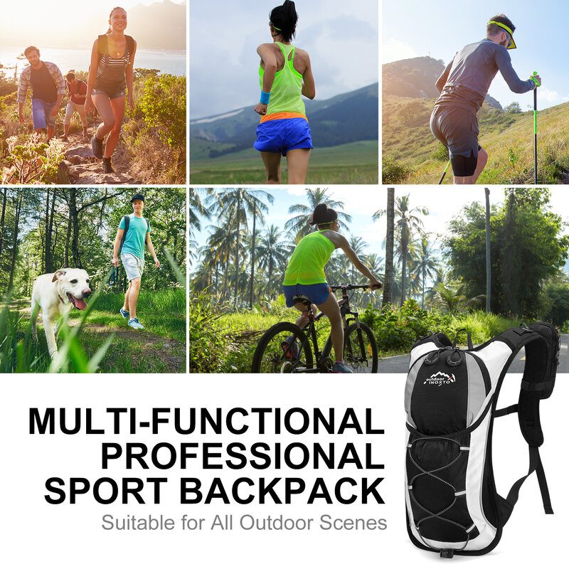 INOXTO Trail Running-mochila ultraligera de 5L, chaleco de hidratación para correr, bicicleta, bolsa de hidratación de 1,5l y 2L para maratón