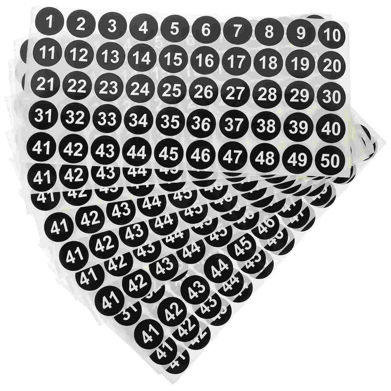 10 Sheets Number Sticker Classification Digital Label Labels Stickers Coding Round for