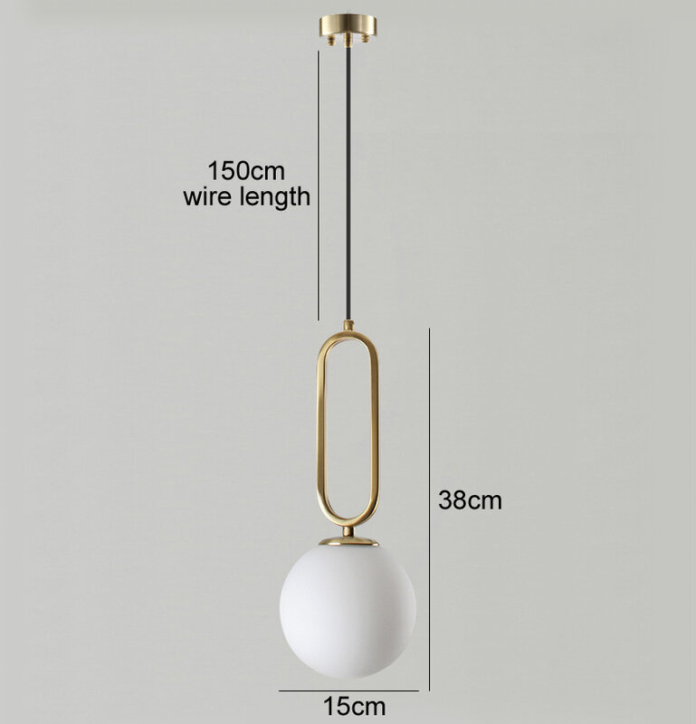Современный подвесной светильник с золотым стеклянным шариком диаметром 15 см, подвесные светильники, подвесное освещение, подвесное освещ...