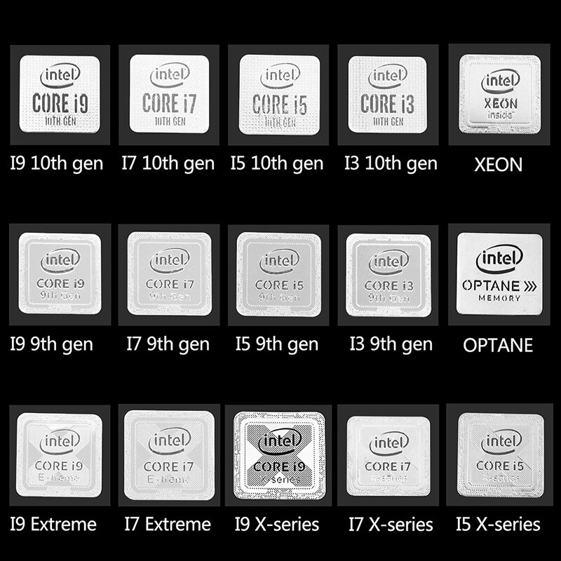 Ноутбук 10-го поколения Intel Core I9 I7 I5 I3 металлическая наклейка с логотипом для дома школы офиса