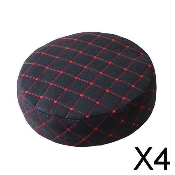 2xBar Stool Covers Round Chair Seat Cover Cushions Sleeve Protector Black