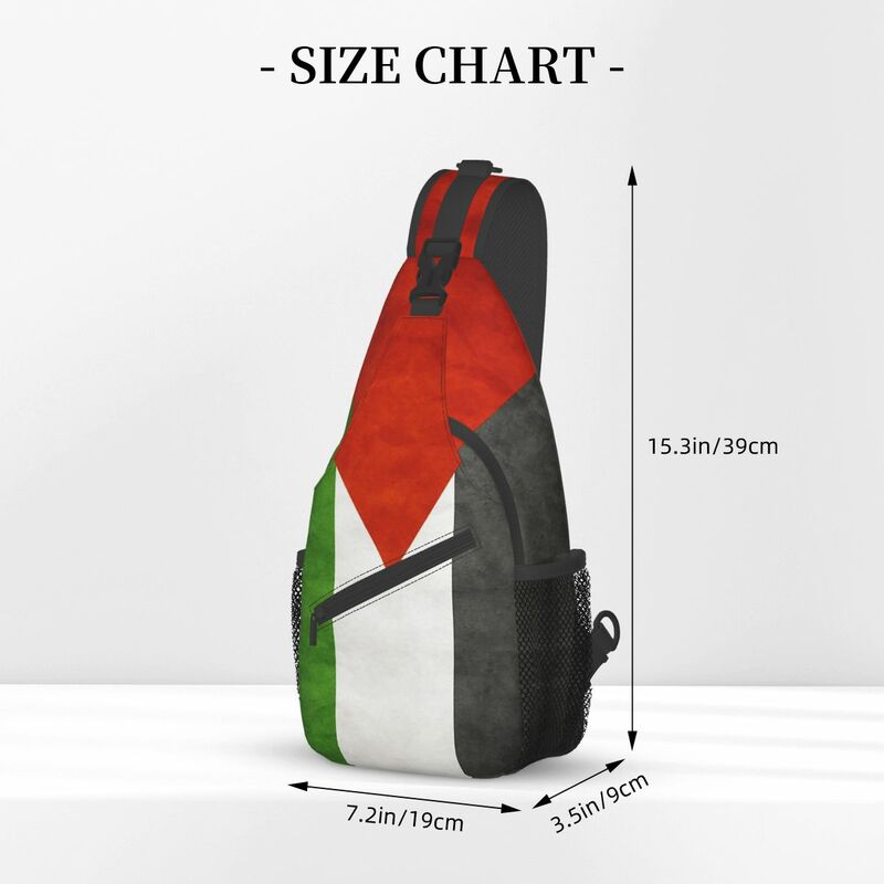 Yerusalem Palestina tas selempang bendera tas dada kecil tas bahu ransel harian untuk mendaki perjalanan bersepeda pak