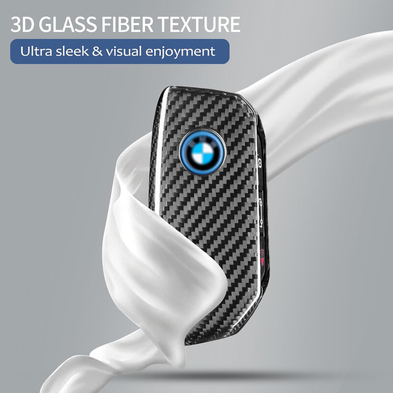 For BMW Key Fob Cover Glass Fiber Key Case Protector for BMW 7 Series i5 i7 iX X1 X5 X6 X7 XM 2024 Car Accessories key shell