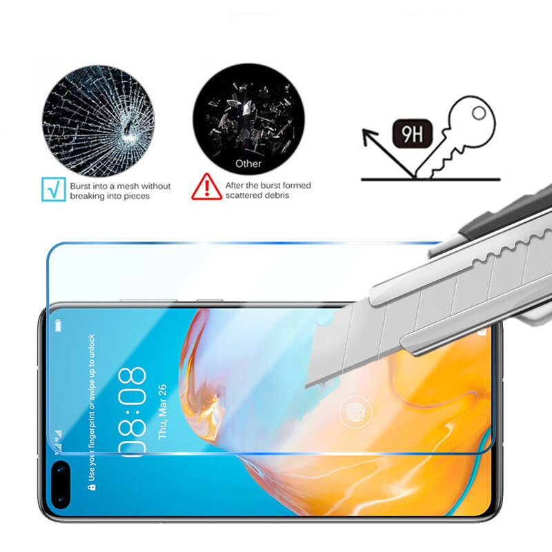 3PCS Screen Protector for Huawei P40 P20 P30 Lite Pro E Tempered Glass for Huawei P smart Z Y7 Y6 2019 2021 Mate 20 lite glass