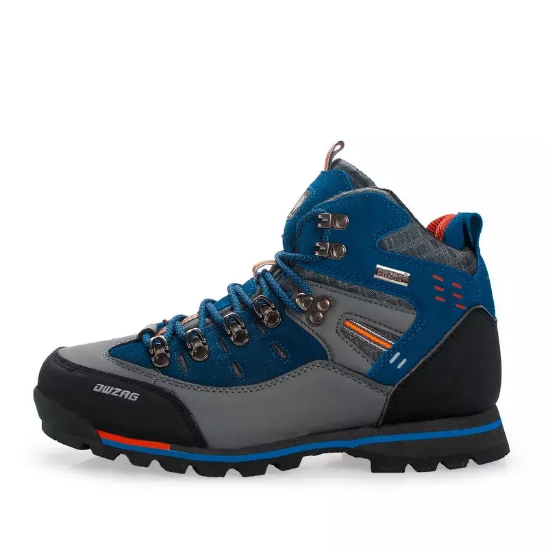 Sepatu bot kulit asli untuk pria, sepatu bot semata kaki mendaki luar ruangan, sepatu Trekking tahan air musim dingin 2023, sepatu bot pendek untuk pria