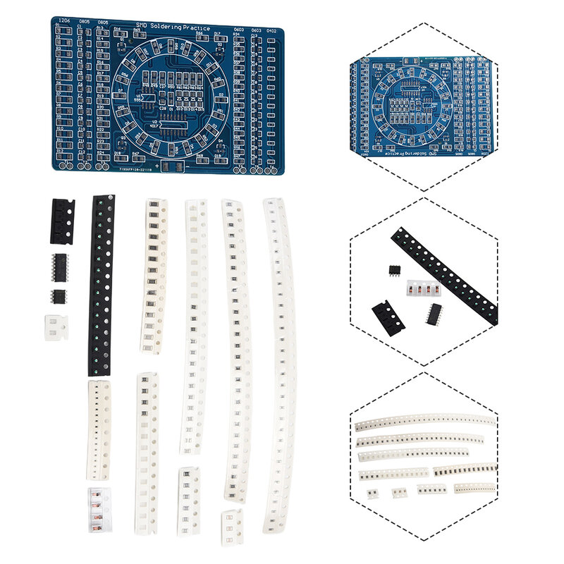 125 Pieces Soldering Components Practice Board Crafts Electrical Components Electronics Kits Rotating Water Lamps