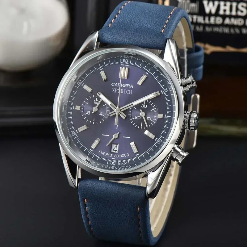Top AAA Original Brand Watches For Mens Multifunction Carrera Style Luxury WristWatch Business Chronograph Automatic Date Clocks