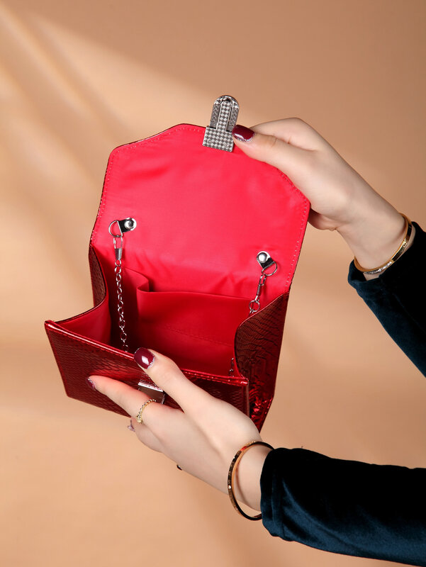 女性のための浄化されたpu革の正方形の財布、エレガントなショルダーバッグ、誕生日パーティーに適しています