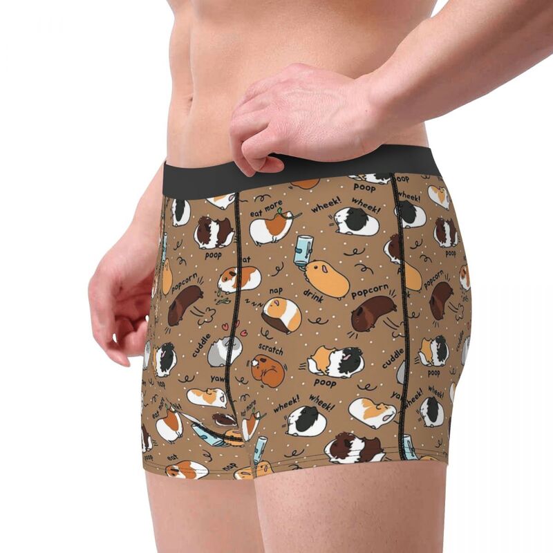 Flowers Guinea Pig Cavia Porcellus Animal Men's Boxer Briefs special Highly Breathable  Top Quality Shorts Birthday Gifts