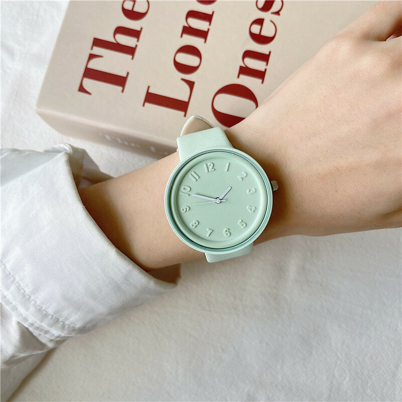 Moda semplice orologio al quarzo da donna Ins studente uomo e donna stile rotondo per il tempo libero Vintage da polso Relogio Feminino Reloj Mujer