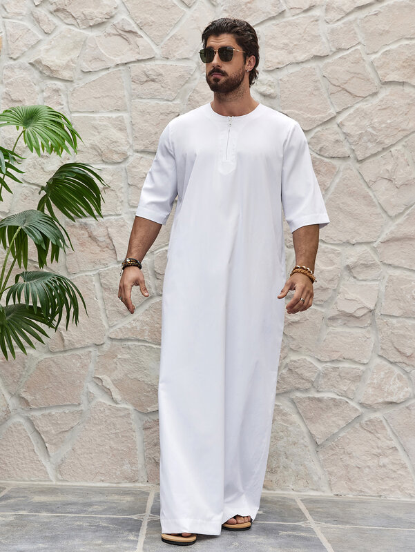 Thobe tradicional islámico de Ramadán para hombre, ropa musulmana, bata larga, camisa, bata, moda de Oriente Medio