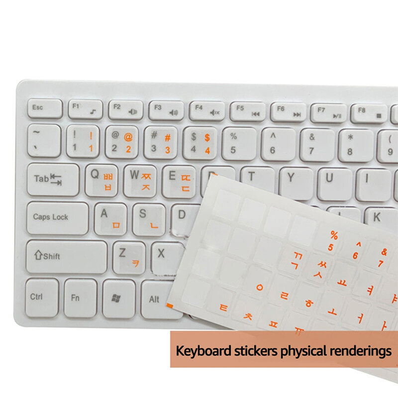 Stiker Keyboard Korea anti aus, Stiker Keyboard PVC anti aus untuk Laptop/PC/Desktop transparan komputer Label stiker Keypad huruf Korea