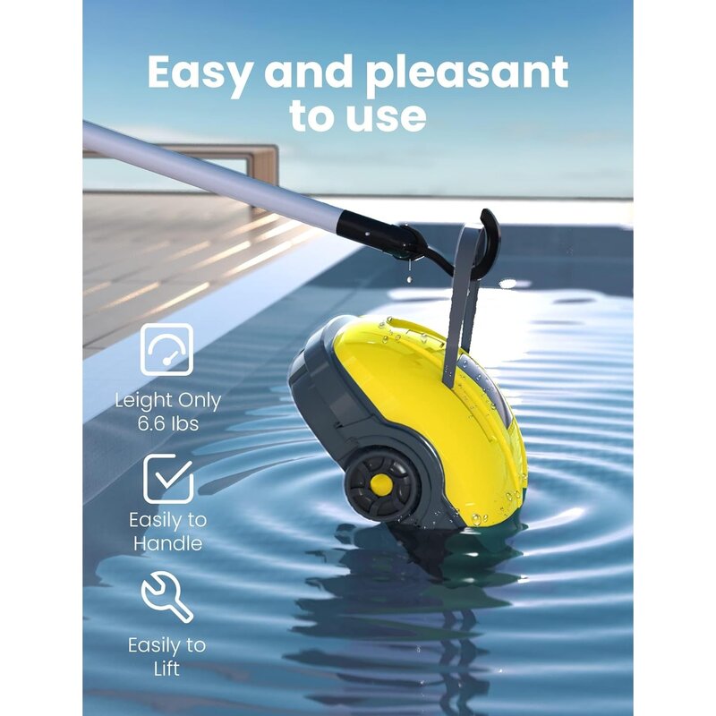Cordless Robotic Pool Cleaner, Automatic Pool Vacuum, Powerful Suction, Dual-Motor,for Above/In Ground Flat Pool Up to 525 Sq.Ft