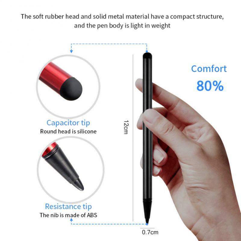 Universal Capacitiva Touch Screen Pen, Stylus Ativo para Tablet iPad, Lápis Capacitância