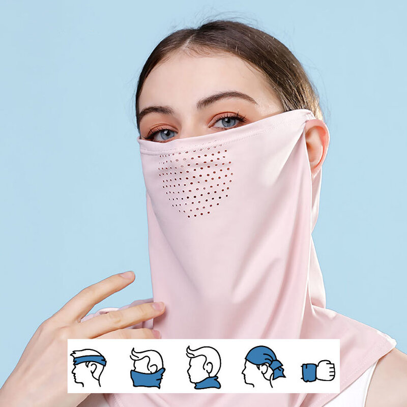 Masque de protection solaire pour le cou, couvre-visage avec bord, chapeau de cyclisme en plein air
