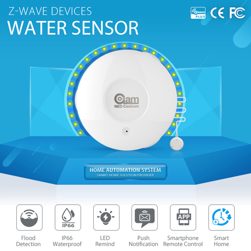 Neo Coolcam Z-Welle Wasser leck Alarm Hochwassers tufe Überlauf detektor Sensor Fernbedienung Alarm, il, 916MHz