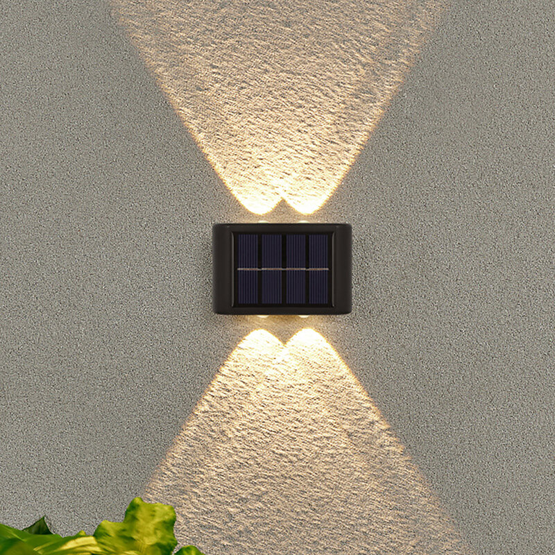 Outdoor impermeável Solar Wall Lamp, Up and Down Luminous Lighting