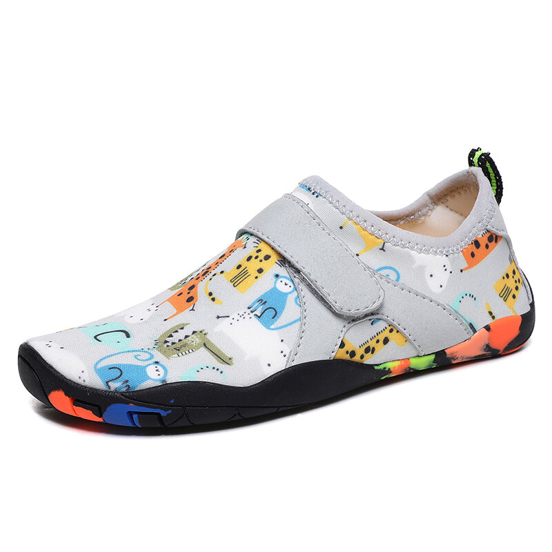 Kid Size 29-38 Printed Upstream Swimming Shoes for Children Soft Soled Snorkeling Wading Beach Shoes Outdoor Boys' Diving Shoe