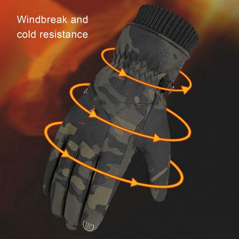 Rękawiczki sportowe 1 para praktyczna wiatroodporna ocieplana podszewka rękawice sportowe odporne na zarysowania sporty zimowe