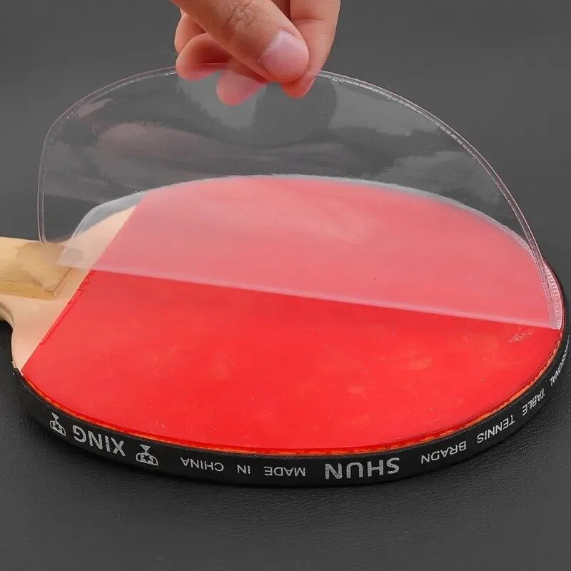 2/10 pz racchetta da Ping Pong pellicola protettiva appiccicoso trasparente copertura di manutenzione racchetta da Ping Pong strumento di pellicola di protezione in gomma