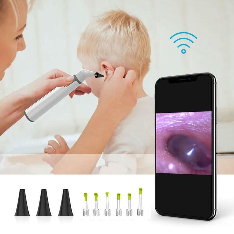 Kamera telinga endoskopi nirkabel 3.9mm, otoskop telinga Wifi 720p dengan 6 Led untuk anak-anak dan dewasa mendukung Android dan Ipho L3l3