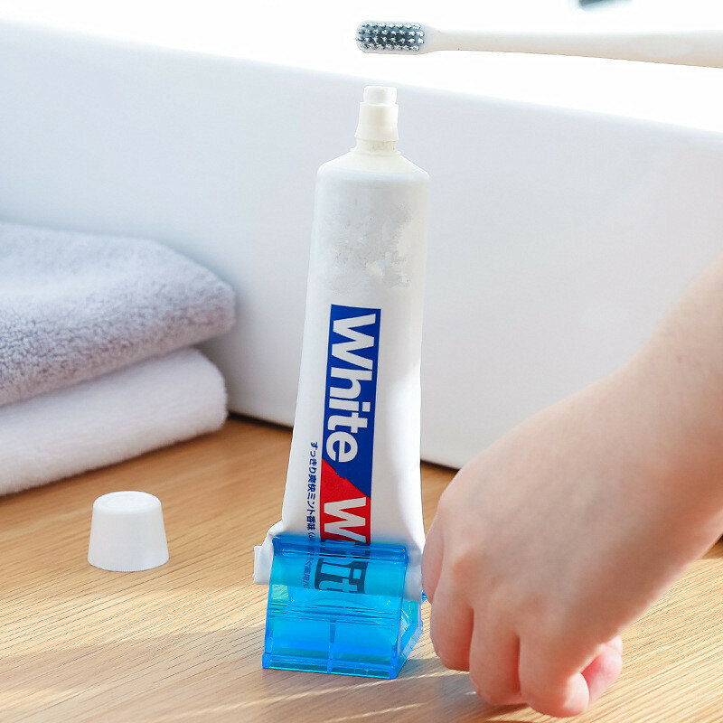Novo 4 cores casa de plástico creme dental tubo squeezer titular rolamento fácil dispenser banheiro fornecimento acessórios limpeza dente
