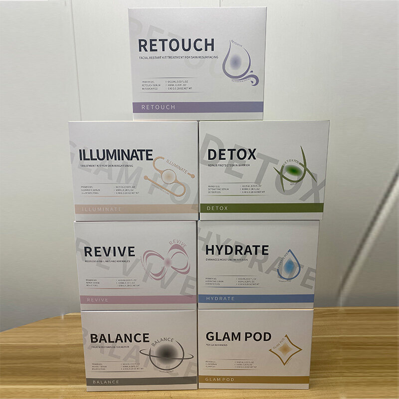 DETOX GLAM Hydrate CO2 Oxygen Pods, Charcoal Capsule, Serum Bubble, Facial Kit, 3 en 1 Skin Rennish, 7 Types, Le plus récent