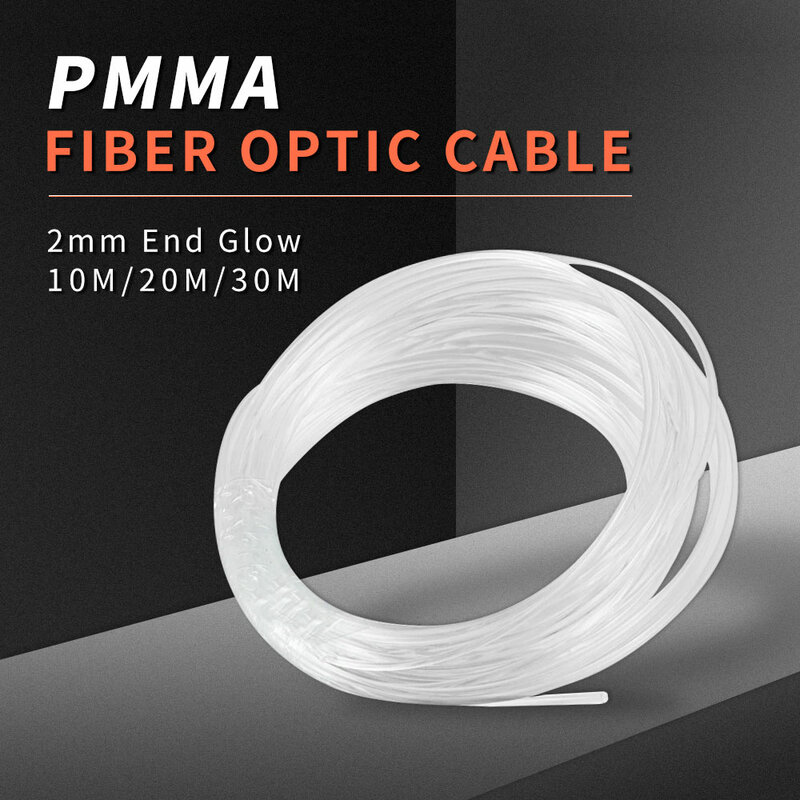 Cable de fibra óptica brillante de extremo luminoso, guía de 2mm para máquina de fuente de luz, barra KTV, iluminación de lámpara de atmósfera