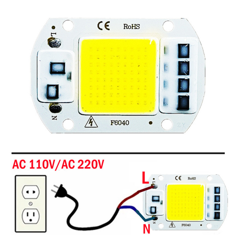 Led Cob Lamp Kraal 20W 30W 50W 220V IP65 Smart Ic Geen Behoefte Driver Diy Flood licht Led Lamp Spotlight Outdoor Chip Lamp Helderste