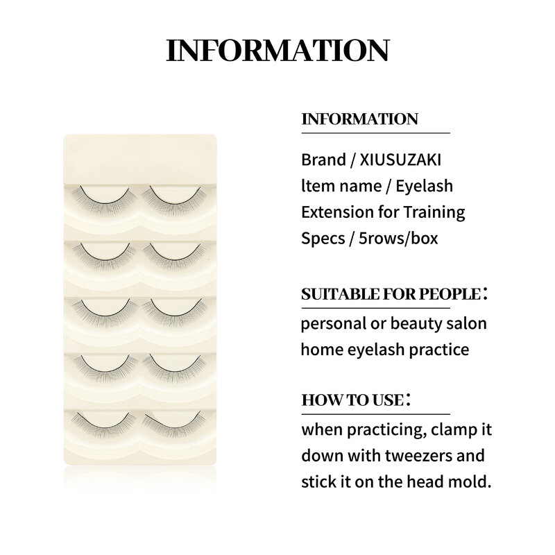 Xiusuzaki ชุดขนตาปลอม10ชิ้นขนตาปลอมทำมือสำหรับผู้เริ่มต้นขนตาปลอมร้านเสริมสวยการปฏิบัติของนักเรียน