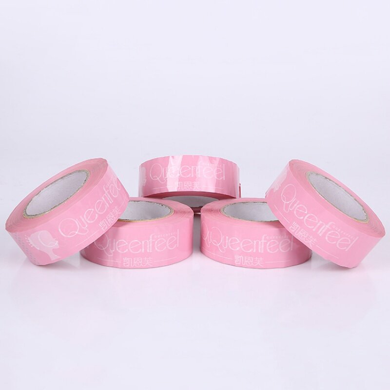 Customized productCustom Printed Branded Pink Bopp Meters Shipping Adhesive Packaging Tape With Logo