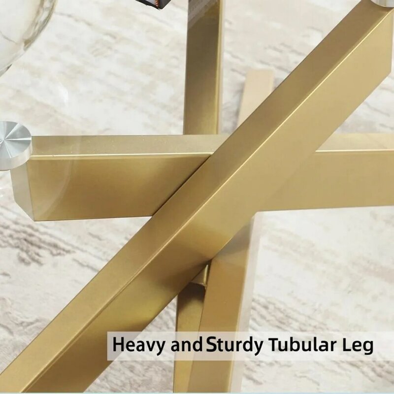 Mesa de café retangular para sala de estar Mesas de café Tampo de vidro temperado Design de pernas tubulares metálicas