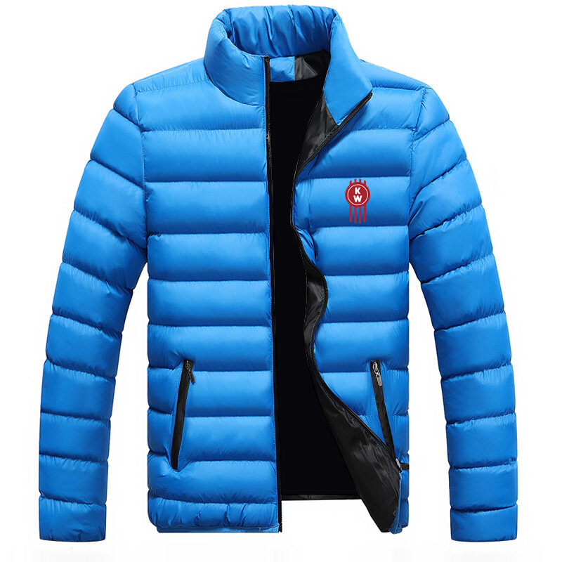 2023 nowa nadruk Logo Kenworth wykonana na zamówienie w jednolitym kolorze męska kurtka puchowa z zamkiem błyskawicznym bluzka bawełniana ciepła, zagęszczona zimowa zimowa odzież uliczna