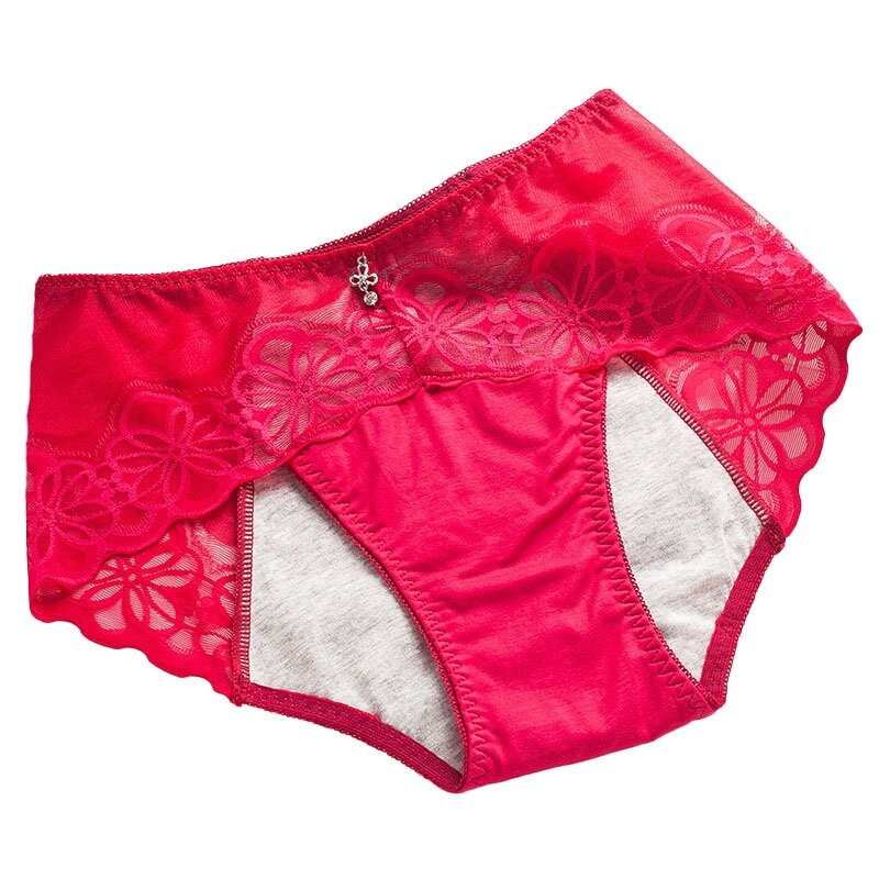 Celana dalam renda menstruasi nyaman celana dalam wanita pra-menstruasi anti bocor pakaian dalam pinggang sedang