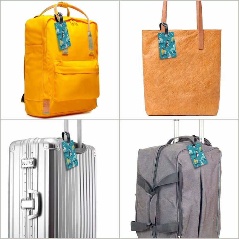 Kotak bagasi anjing kustom lucu perlindungan privasi pengocok bagasi peliharaan label tas perjalanan koper