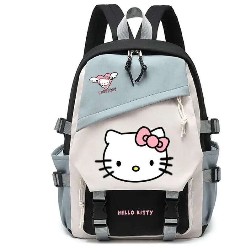 SANRIO HelloKitty Hello Kitty กระเป๋านักเรียนโรงเรียนมัธยมต้นผู้ชายสำหรับโรงเรียนและนักเรียนหญิงเป้น้ำหนักเบา