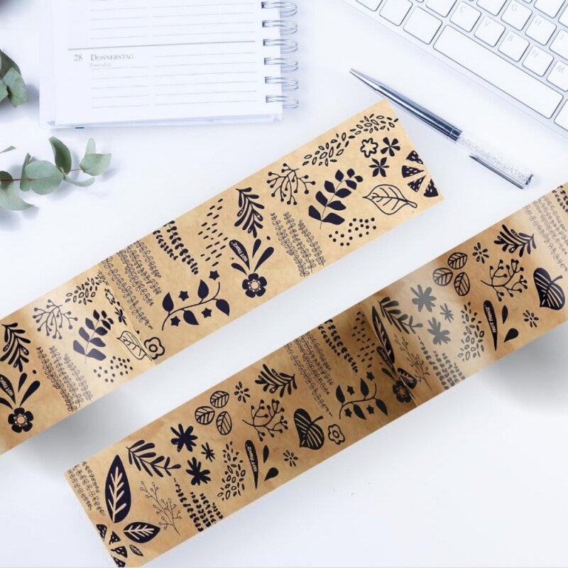 custom,Custom print logo packing brown recycled water activated gummed kraft paper tape shipping packaging self adhesive tape wi