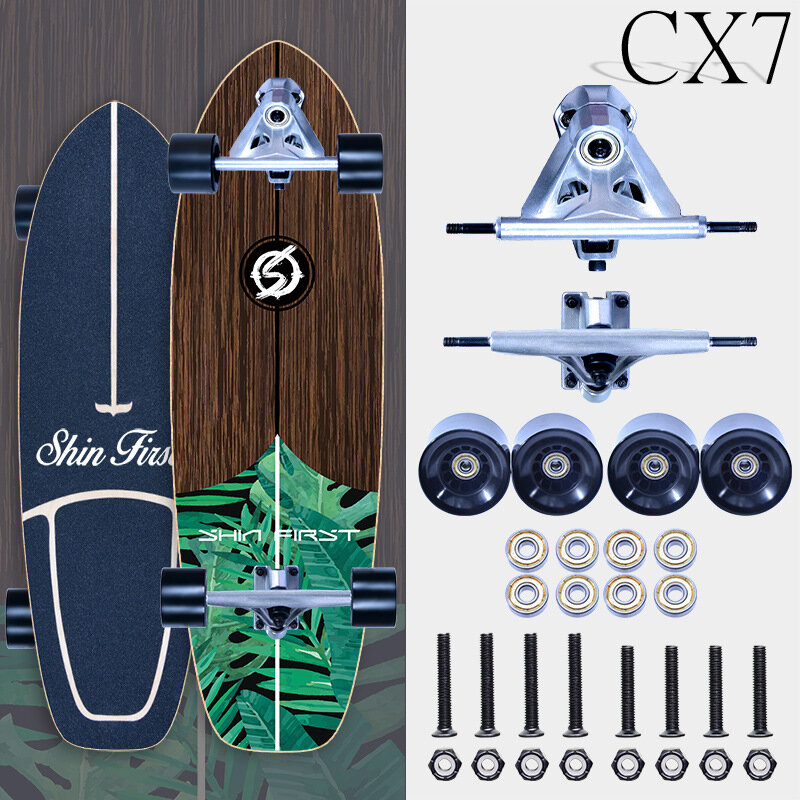 Surfbrett Skateboard Longboard Skateboard Blinkende Räder Skateboard Sport und Im Freien 77x 22,5 x12cm