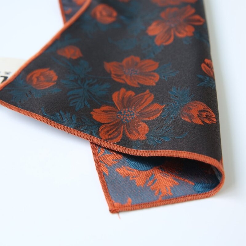 Pañuelo bolsillo con estampado Floral portátil para hombre, pañuelo bolsillo cuadrado 24x24cm