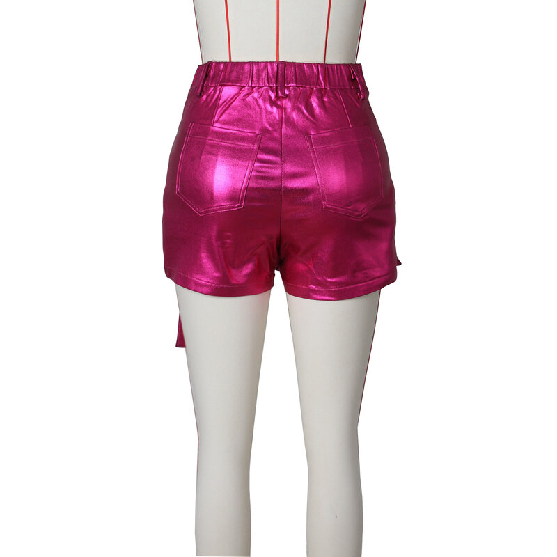 Женские шорты с высокой талией, новинка 2024, модные высокоэластичные Асимметричные рабочие брюки трапециевидной формы со множеством карманов