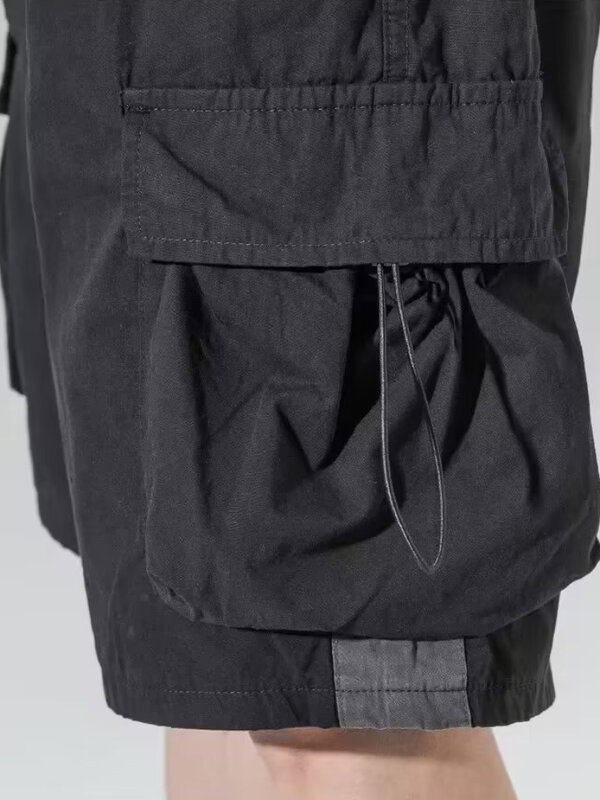 Pantalones cortos Cargo con bolsillos grandes para hombre, ropa de calle cómoda de estilo japonés, ropa Techwear que combina con todo, Joggers de entrenamiento Chic, Verano
